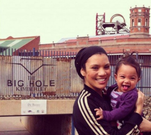 Images From South Africa: Aliya and I in front of the Famous Big Hole Entrance