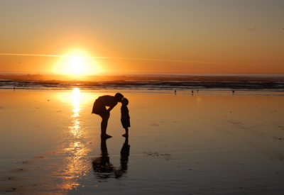 mexican sunset on the beach