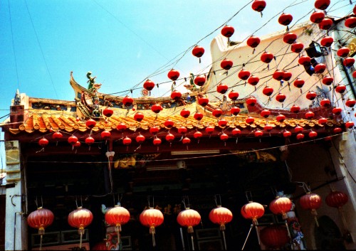 Colourful lanterns in Melaka, Malaysia