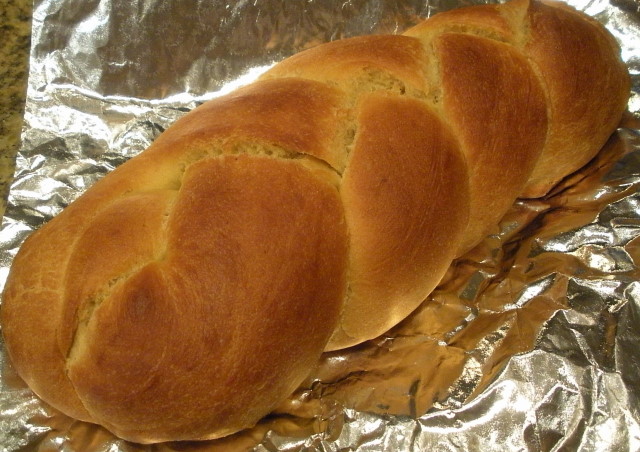 Savory challah-pumpkin bread.