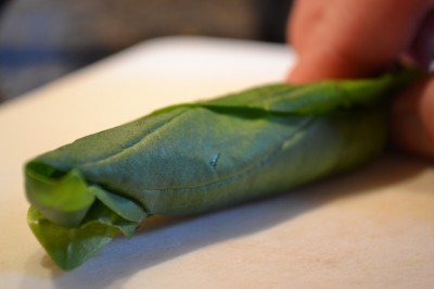 Becoming a great home cook: Step 2 for chiffonade, roll'em