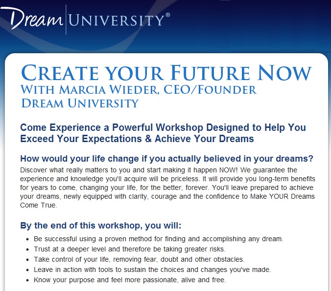 An Interview With Dream University Founder Marcia Wieder Part 1