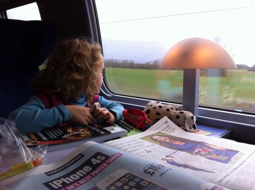 Fun times on the train in Europe with kids