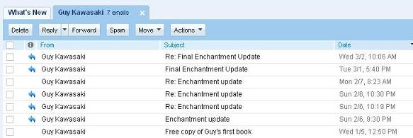 Guy Kawasaki and email enchantment