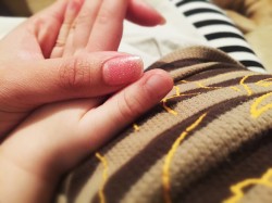Mom and son's hands