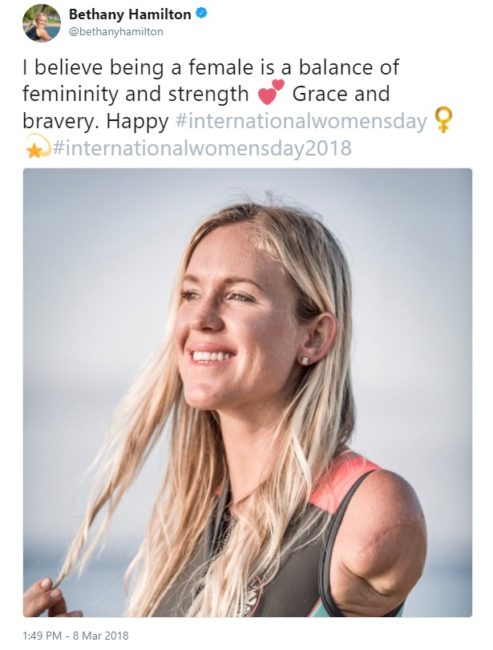 International Women's Day Tweets for Women Dreamers: BethanyHamilton