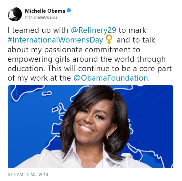 International Women's Day Tweets for Women Dreamers: MichelleObama