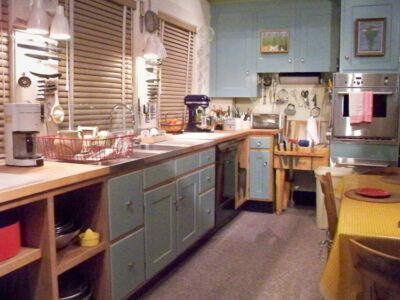 Julia Child's kitchen by Matthew Bisanz and Wikipedia