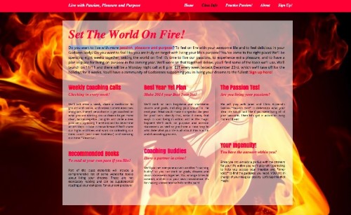 World on Fire: Living with Passion, Pleasure and Purpose Workshop by Lisa Powell Graham