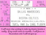 Boston Celtic ticket and ML Carr Quote
