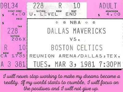 Boston Celtics Ticket and ML Carr quote