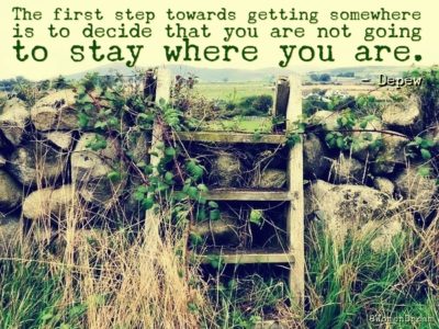 8 Great Make Dreams Come True Quotes: The first step towards getting somewhere is to decide that you are not going to stay where you are by Chauncey Depew