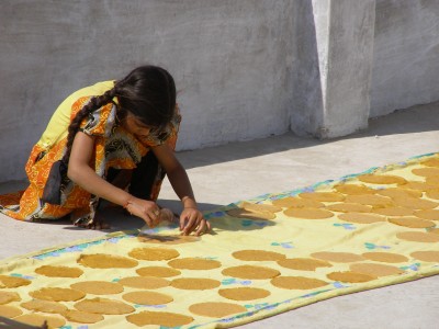 Making-papadums-in-Udaipur-India