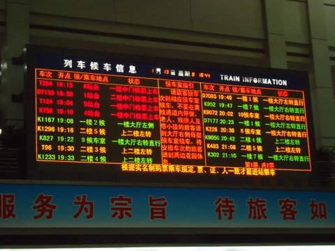 Natasha travel dreams - Chinese railway departure boards