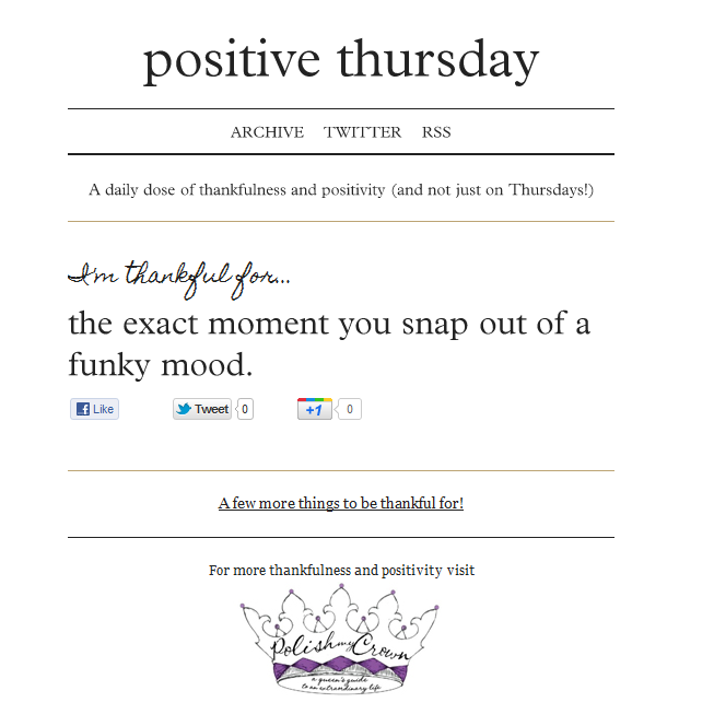 How to Remain Positive Any Day of the Week: Positive Thursday Website