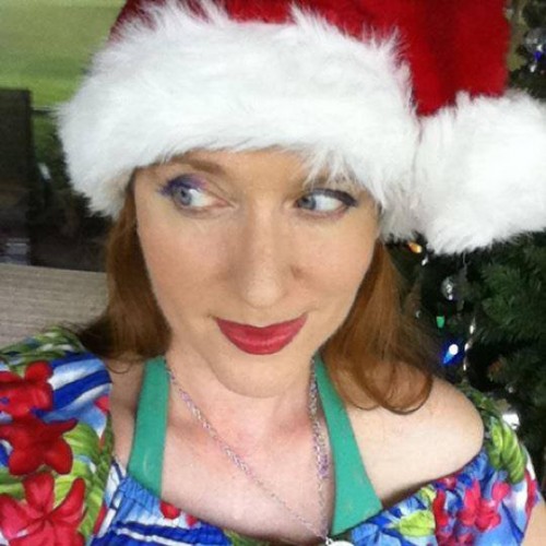 Finding Happiness in a Tropical Christmas -- Lisa playing Santa