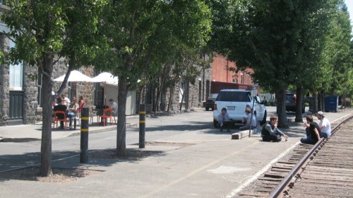 30 Years to Achieve a Dream: Santa Rosans enjoying Downtown along rail tracks