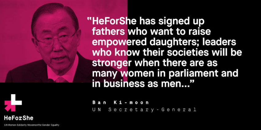 HeForShe Makes me Grateful for Women's Empowerment: UN SG Ban-Ki-moon Quote
