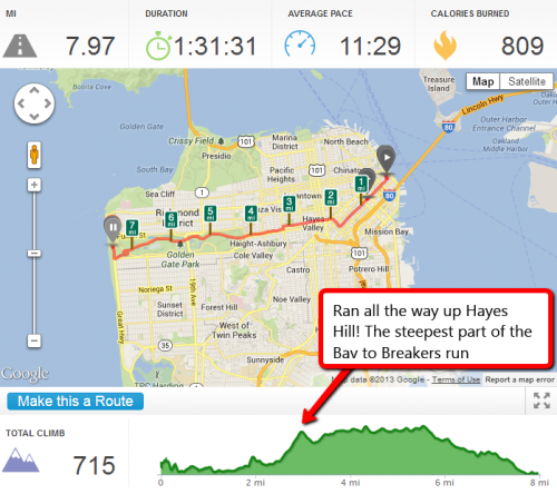 Bay to Breakers Hayes Street Hill peak