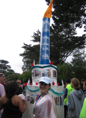 San Francisco Bay to Breakers birthday cake costume with me