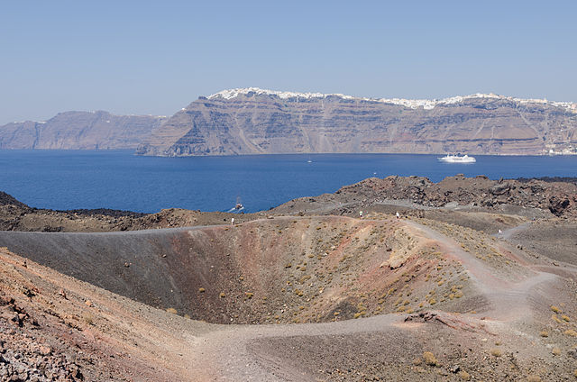 Top 8 Hiking Travel Destinations: Nea_Kameni_volcanic_island Santorini Greece