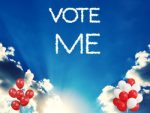 Vote for me image in the clouds