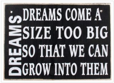 Not Dreaming Big Enough: Dreams come a size too big