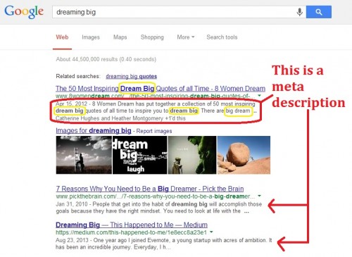 Common Mistakes Bloggers Make -- Example of a good meta description