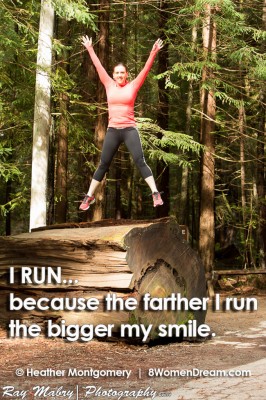 I RUN... because the farther I run, the bigger my smile fitness quote