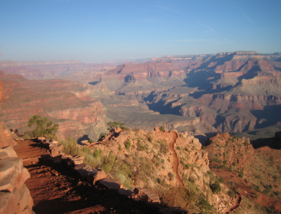 looking out over the grand canyon