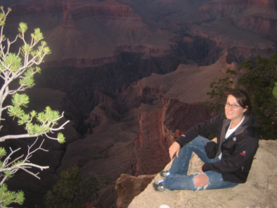 Katie at the edge of the Grand Canyon