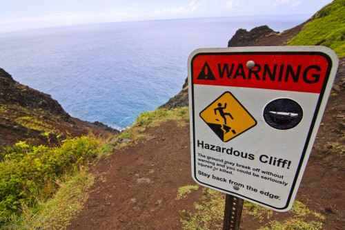 Dream Lessons From the Na Pali Coast Trail in Kauai, Hawaii Cliff Warning