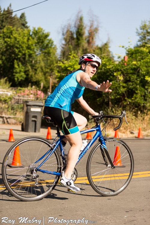 Heather at Vineman Olympic Distance Triathlon Bike Start