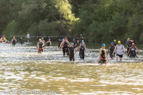 Heather at Vineman Olympic Distance Triathlon Swim Finish