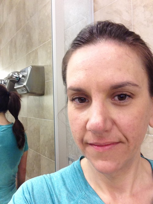 Heather post workout - makeup is gone, and I'm sweaty, but survived!