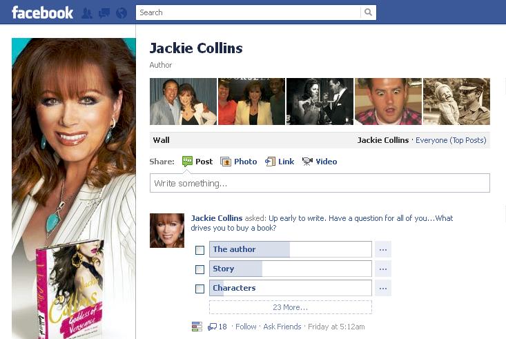 jackie collins on facebook
