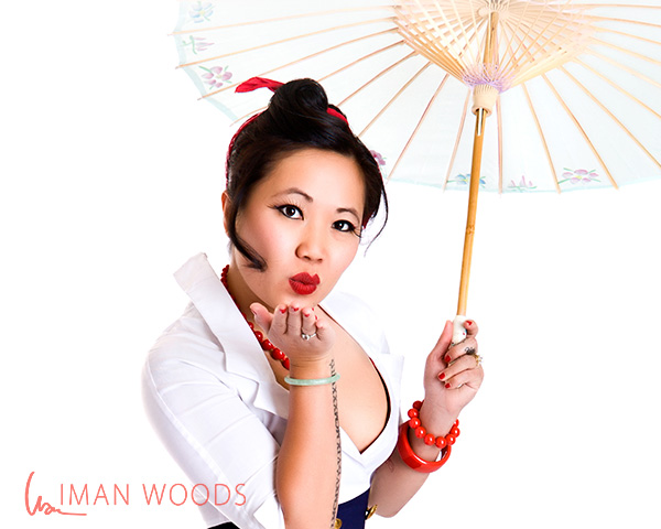 A pinup photograph of Linh. Iman's photo therapy process helps people see how beautiful they are.