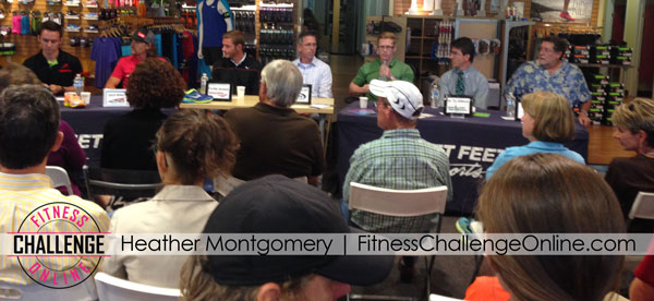 Panel discussion on heel drop shoes in running shoes at Fleet Feet Santa Rosa