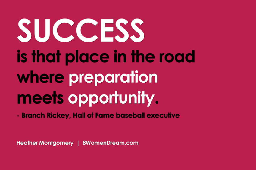 Success is that place in the road where preparation meets opportunity.