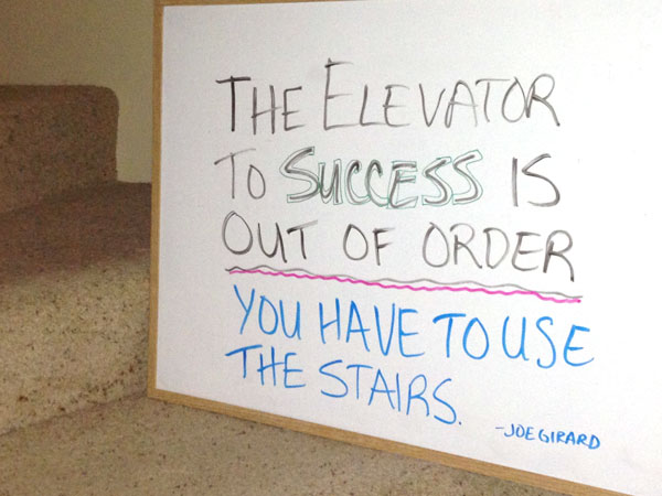 The elevator of success is broken - quote image