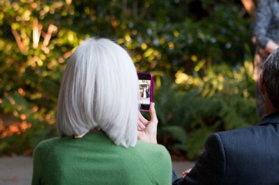 One way to watch a wedding - through an iPhone