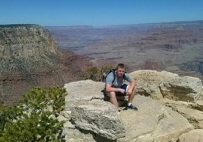 Brian Cox hiking the south rim of the Grand Canyon