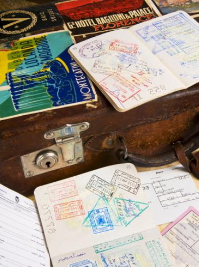 Travel Dreams: Passport, Boarding Pass, Travel Documents and Luggage