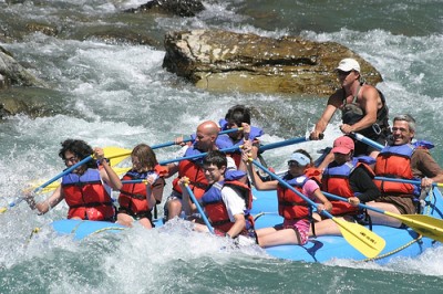 white water rafting shot