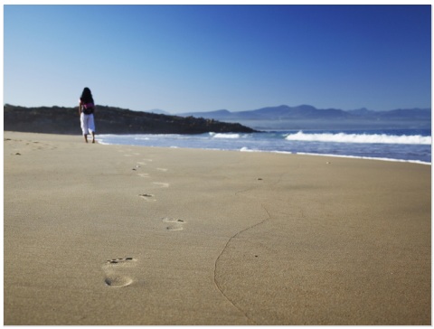 Walking on Beach, Plettenberg Bay, Western Cape, South Africa, Africa