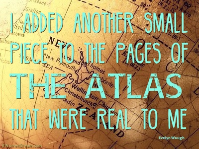 Inspiring Quotes About Travel - Evelyn Waugh quote about travel and atlas