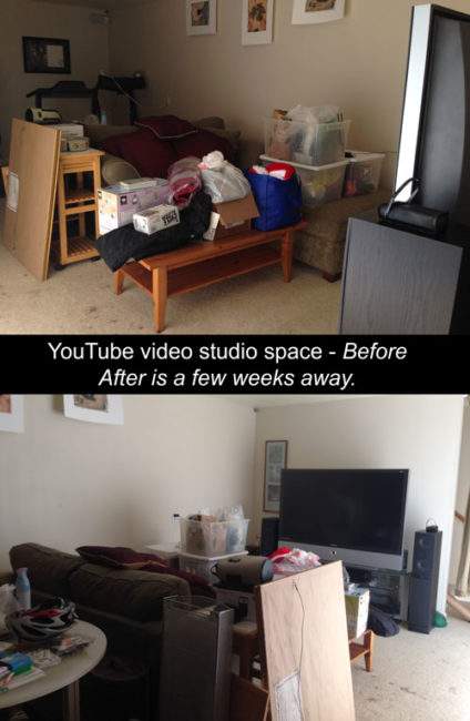 YouTube video studio in your house - before